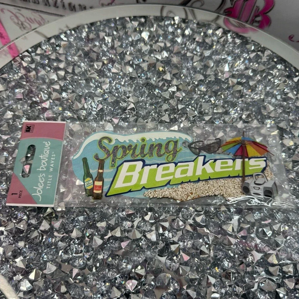 Spring Breakers Decorative Sticker sand, multicolour vintage Y2K scrapbook